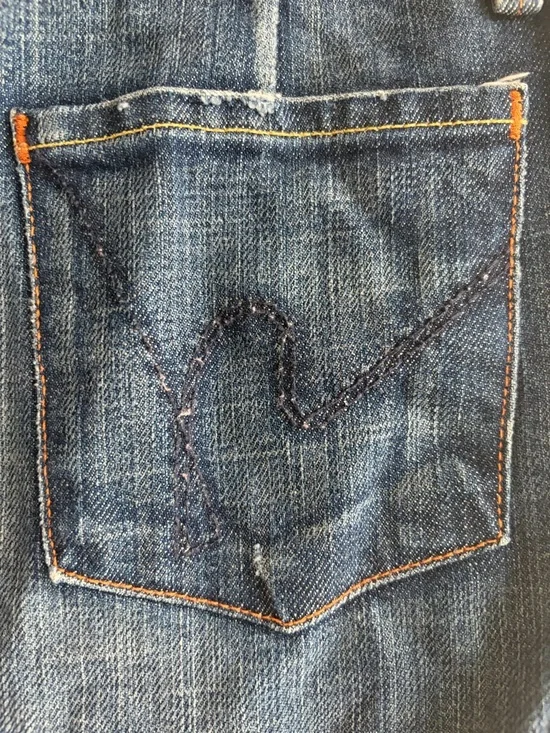 Citizens Of Humanity Blue Denim Jeans with Orange Stitching - Picture 6 of 10